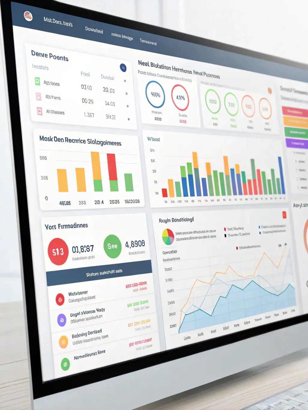 A customizable dashboard displaying key performance indicators (KPIs) for a business using Payherowk.