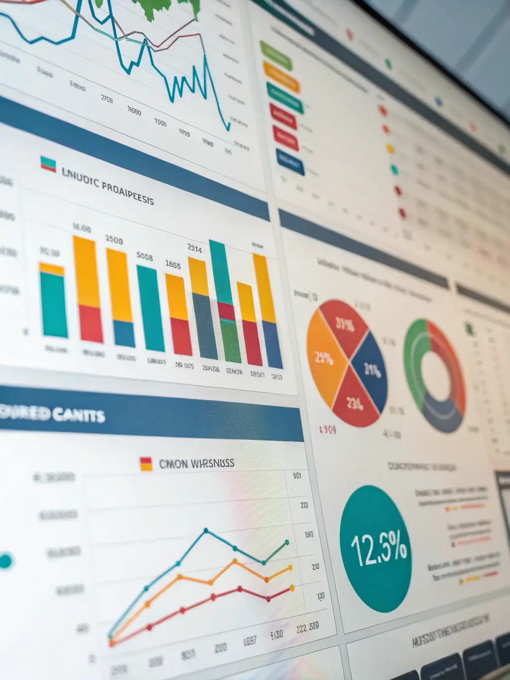 A professional image of a dashboard displaying financial analytics, showcasing charts, graphs, and key performance indicators (KPIs) relevant to business finance. The image should convey data-driven insights and decision-making.